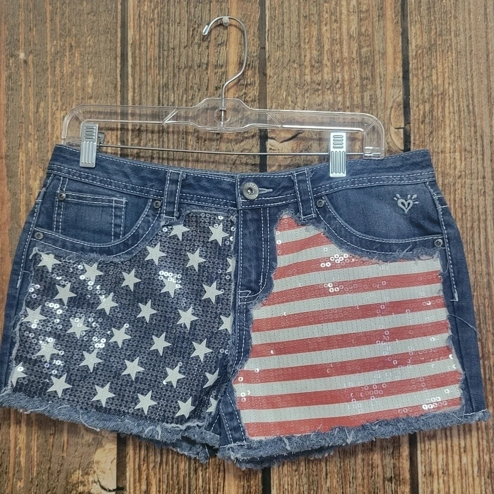GUC- Justice Premium Jeans- American Flag Shorts